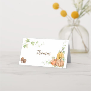 Carte De Placement Citrouilles de Thanksgiving Butternut Sauge Glands