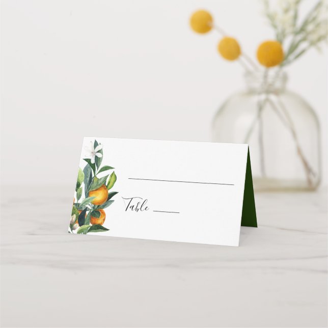 Carte De Placement Citrus Mariage Carte de place avec oranges (Devant)