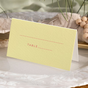 Carte De Placement Citrus minimaliste Mariage jaune plié