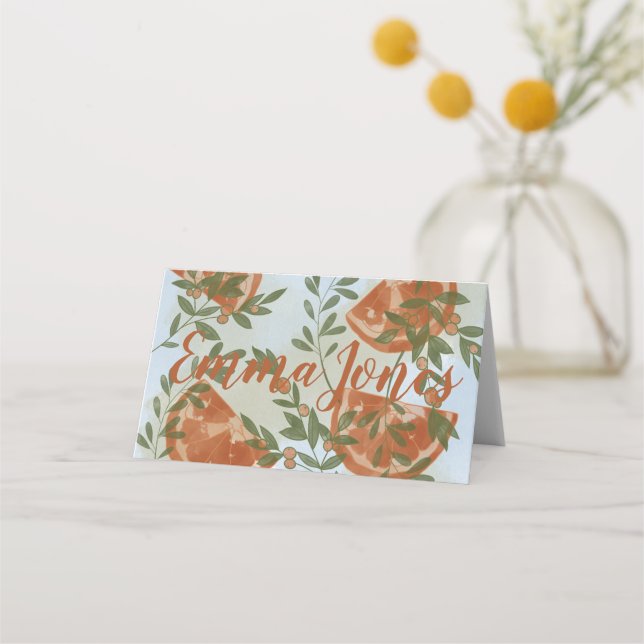 Carte De Placement Citrus orange et verdure (Devant)