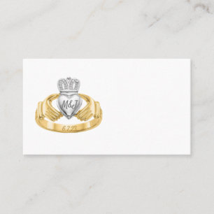 Carte De Placement Claddagh Ring Mariage Place Card Initiales et Date