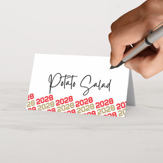 Carte De Placement Classe rouge et or Année Pliage Aliments ou