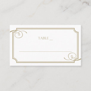 Carte De Placement Classic Gold Frame Mariage de luxe