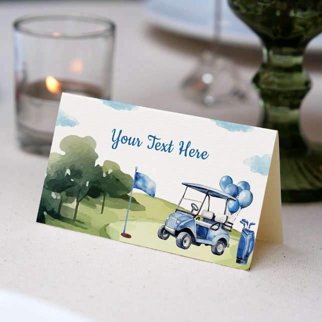 Carte De Placement Classic Golf Boy Party Birthday Place Card (Créateur téléchargé)