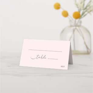 Carte De Placement Classique Elegant Blush Pink Chic Mariage