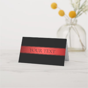 Carte De Placement Classy Red Stripe & Black Arrière - plan ou do-it-