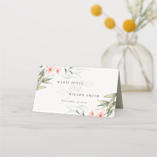 Carte De Placement Classy Rustic Blush Greenery Floral Bunch Mariage
