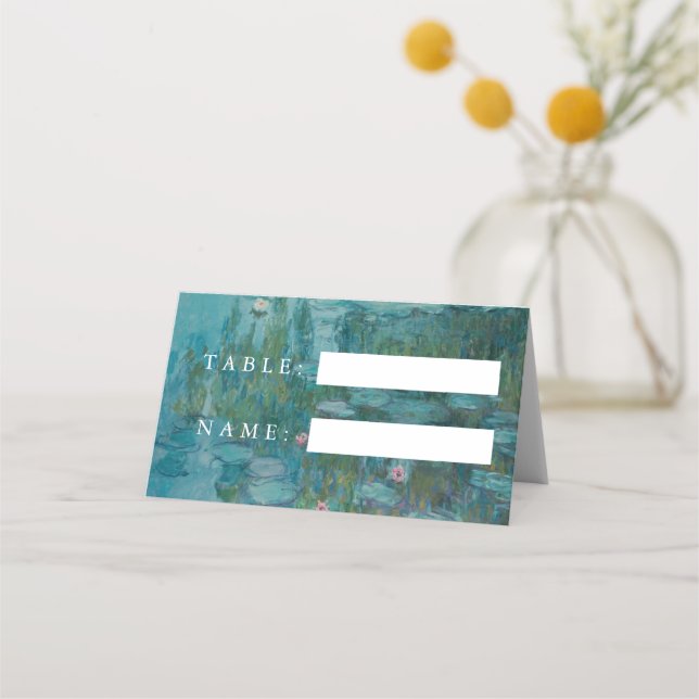 Carte De Placement Claude Monet Water Lilies Mariage (Devant)
