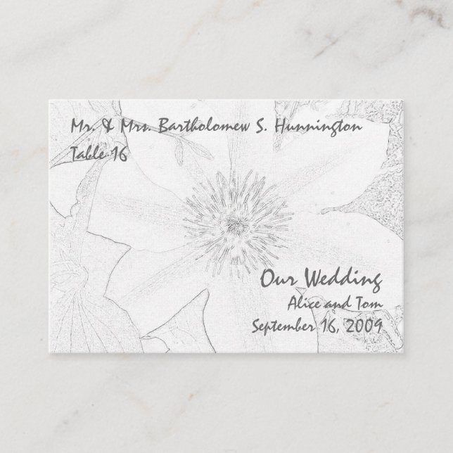 Carte De Placement Clematis (Devant)