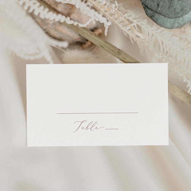 Carte De Placement Clic Rose or calligraphie Mariage plat (Créateur téléchargé)