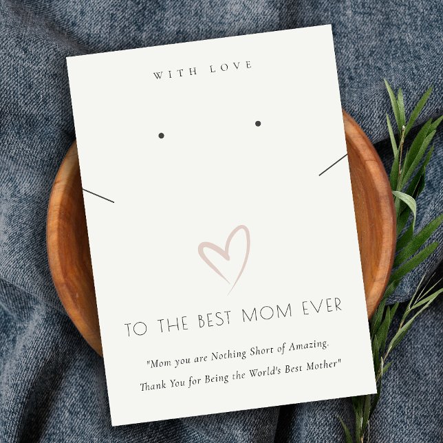 CARTE DE PLACEMENT COEUR BLANC BLANC BLUSH MEILLEUR CADEAU MOM REGARD (Créateur téléchargé)