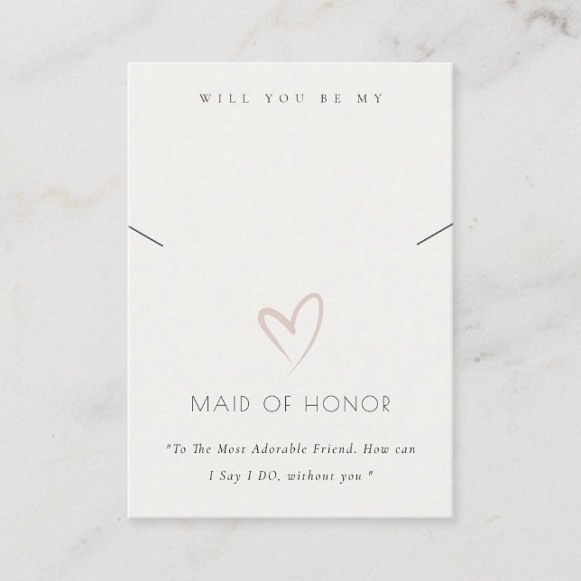 CARTE DE PLACEMENT COEUR BLANC MAID D'HONNEUR CADEAU ÉCRAN (Devant)