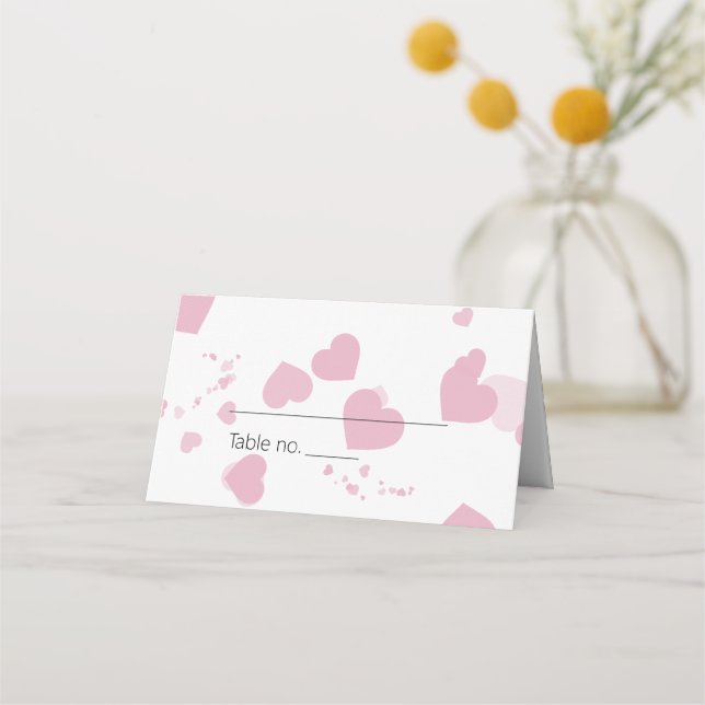 Carte De Placement Coeur d'amour rose (Devant)