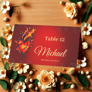 Carte De Placement Coeur flamboyant.