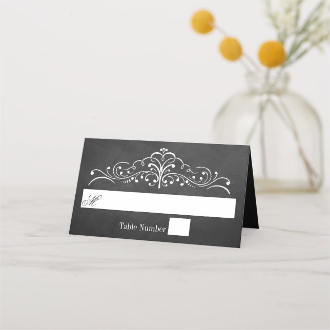 Carte De Placement Collection de Mariages Ornate Chalkboard (Devant)