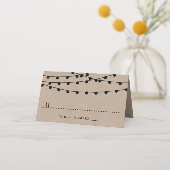 Carte De Placement Collection de Mariages Rustic Kraft (Devant)
