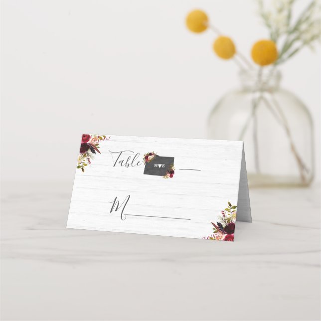 Carte De Placement Colorado State Destination Rustic Numéro de table (Devant)