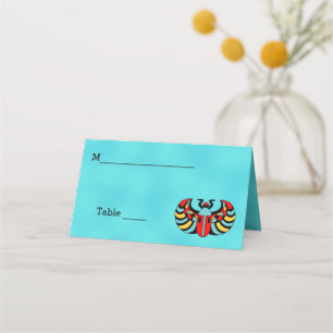 Carte De Placement Coloré Abstrait Scarab Beetle sur Bright Aqua