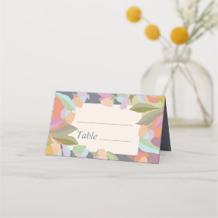 Carte De Placement Coloré Chaud Floral Elegance Boho Mariage