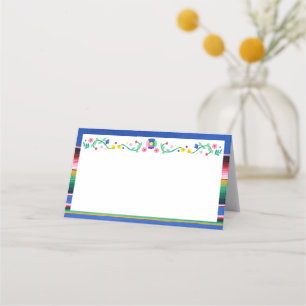 Carte De Placement Coloré Floral Baby shower mexicain Serape