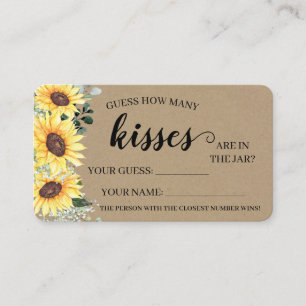 Carte De Placement Combien de baisers Fête des mariées Sunflower cart
