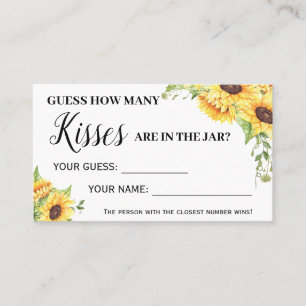 Carte De Placement Combien de baisers Fête des mariées Sunflower cart