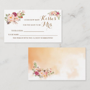 Carte De Placement Combien de baisers pour Mme Pink Shower