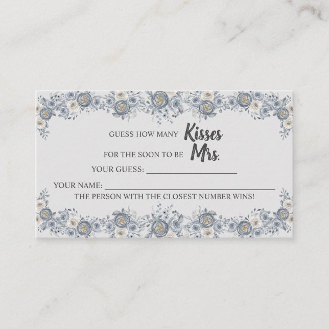 Carte De Placement Combien de baisers pour Mme Shower Grey Game Card (Devant)