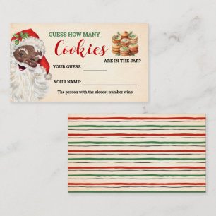 Carte De Placement Combien de cookies Père Noël Christmas Game Card