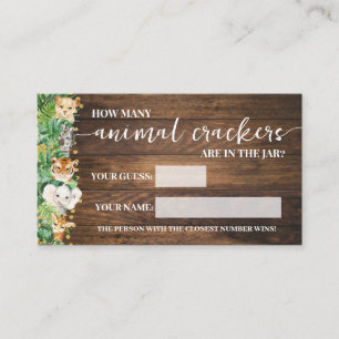 Carte De Placement Combien de crackers animaux Safari Baby Game Card