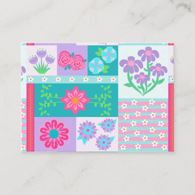 Carte De Placement Conception de fleurs vibrantes en fleurs (Devant)