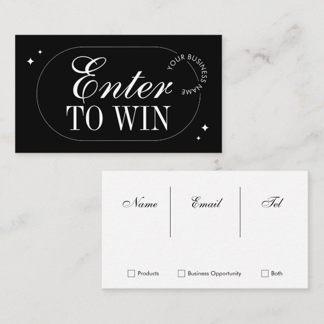 Carte De Placement Concours Simple de Logo d'Entreprise Entrez pour G (Devant / Derrière)
