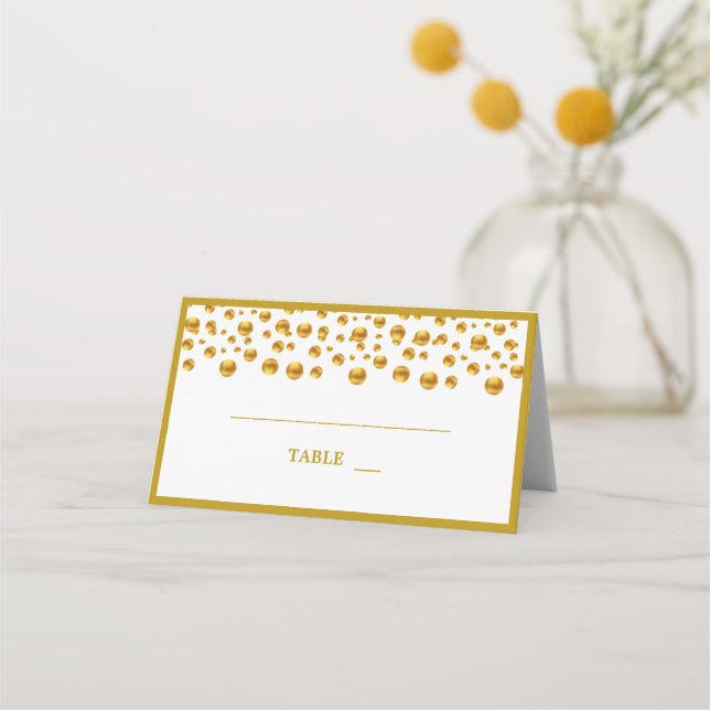 Carte De Placement Confetti en or beau (Devant)