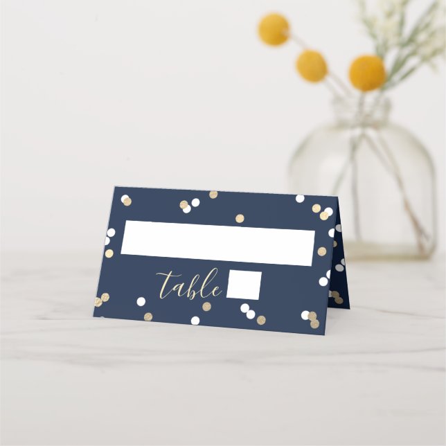 Carte De Placement Confettis en feuille d'or pour une baby shower (Devant)