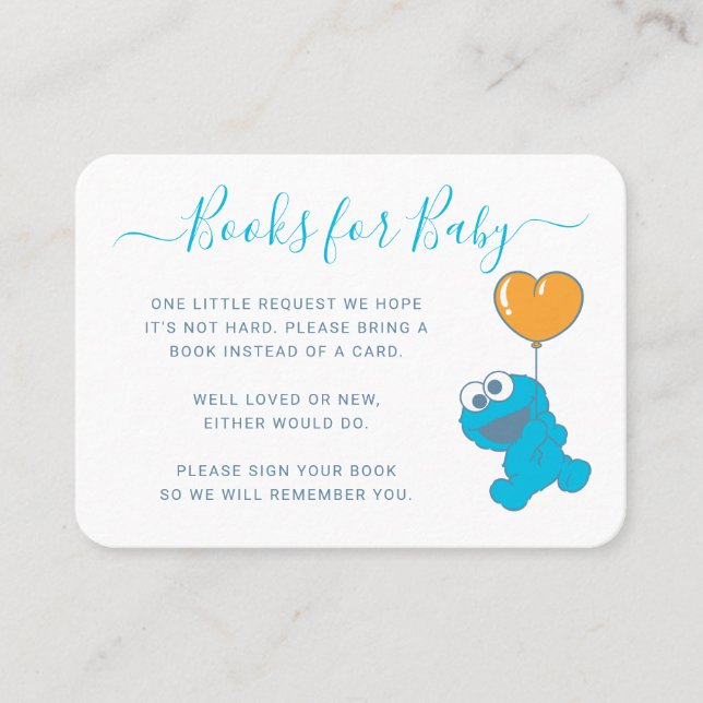 Carte De Placement Cookie Monster Balloque Demande de livre Insérer (Devant)