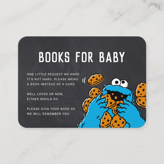 Carte De Placement Cookies Monster Chalkboard Demande de carnet Insér (Devant)
