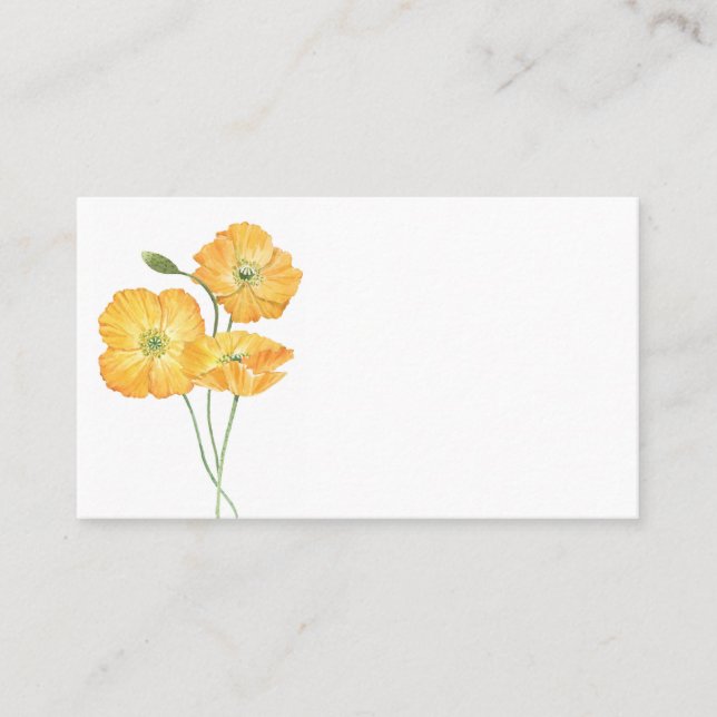 Carte De Placement Coquelicots aquarelle orange II Fleurs de mariage (Devant)