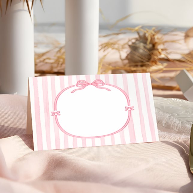 Carte De Placement Coquette Anniversaire Ruban Rose Élégant (Créateur téléchargé)