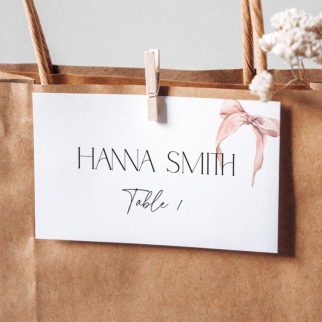 Carte De Placement Coquette minimale de la cave rose vierge pliée Car (Créateur téléchargé)