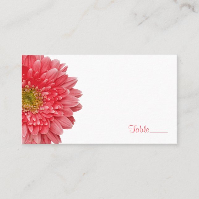 Carte De Placement Coral Gerbera Gerber Daisy Mariage Place Card (Devant)