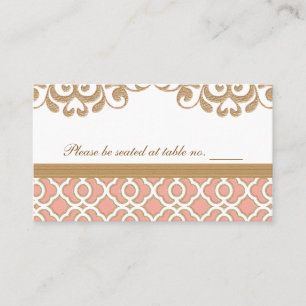 Carte De Placement Coral Gold Marocain Mariage Table Place