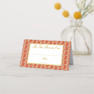 Carte De Placement CORAL ROSE Élégant Floral MARIAGE Christian Buffet