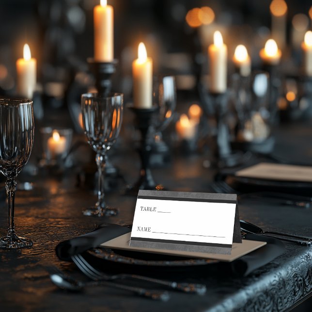 Carte De Placement Corbeau noir gothique et Mariage Rose noir (Créateur téléchargé)