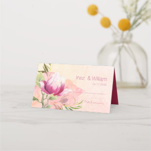 Carte De Placement Coucher de soleil Boho Pink Magnolia