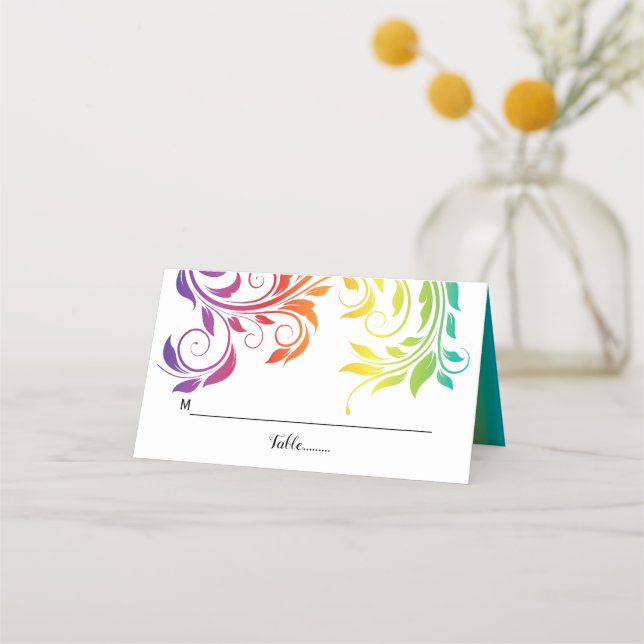 Carte De Placement Couleurs arc-en-ciel feuille de défilement LGBT ma (Devant)