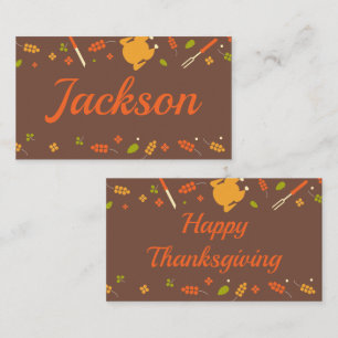 Carte De Placement Couleurs d'automne Thanksgiving