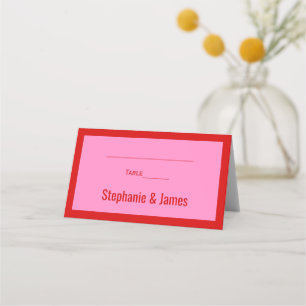 Carte De Placement Couleurs DIY Élégantes Rose #3 Rouge