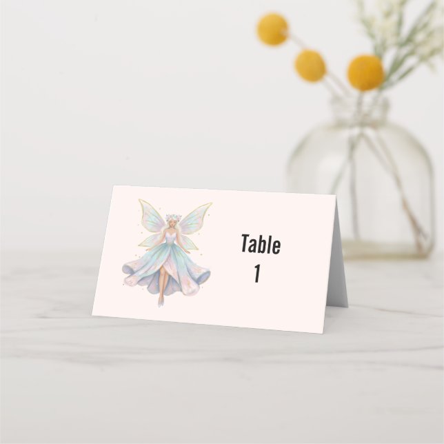 Carte De Placement Couleurs pastel de l'ange magique fée (Devant)