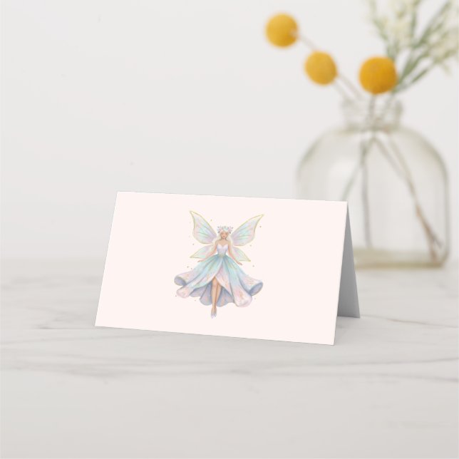 Carte De Placement Couleurs pastel de l'ange magique fée (Devant)