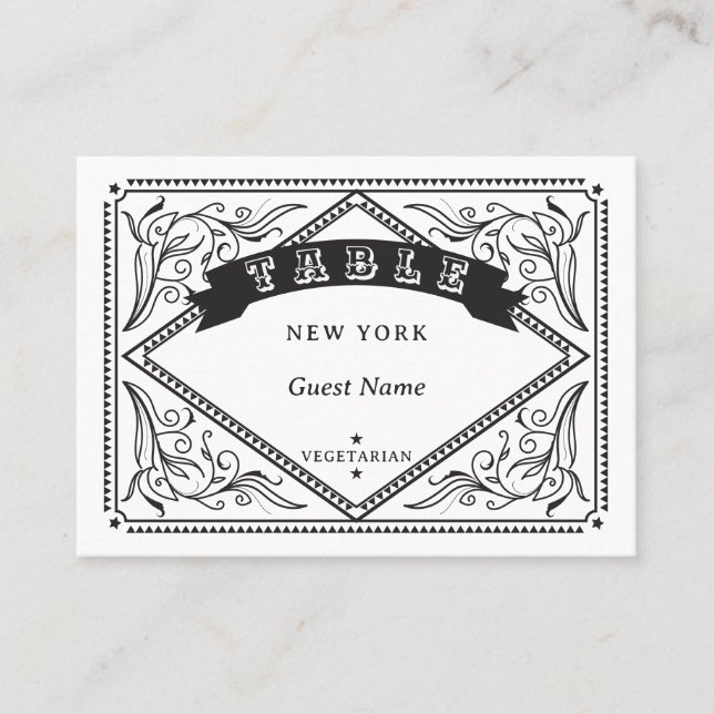 Carte De Placement Country Western Meal Choice Menu Option Mariage (Devant)